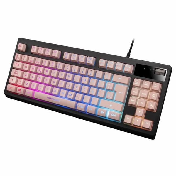 TKL Gaming Keyboard - Mars Gaming - MKAX - Rosa - H-Mech - Gel handledsstöd