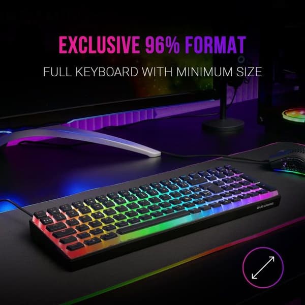 Mekaniskt tangentbord - Mars Gaming - MKULTRA - Kompakt 96% - Outemu SQ Red Switch - RGB Full Chroma