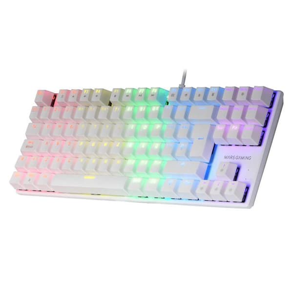 Mekaniskt speltangentbord (brun switch) Mars Gaming MK80 RGB (vit)