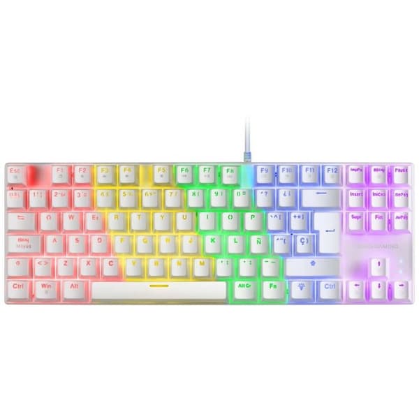 Mekaniskt speltangentbord (brun switch) Mars Gaming MK80 RGB (vit)
