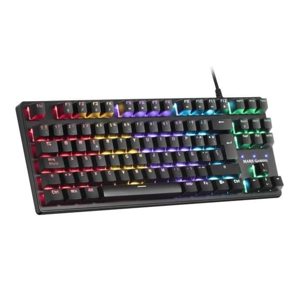 Mekaniskt tangentbord - Mars Gaming - MKXTKL - RGB-bakgrundsbelyst - OUTEMU SQ Blue Switch - Ergonomiskt handledsstöd