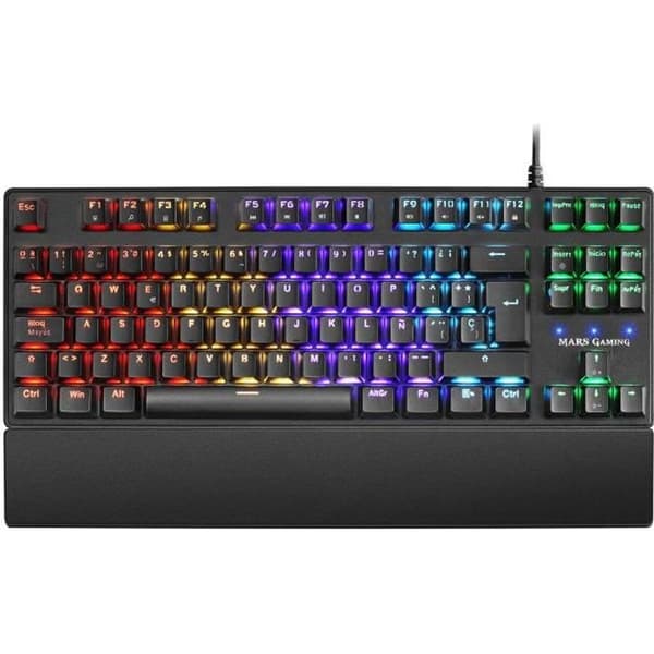 Mekaniskt tangentbord - Mars Gaming - MKXTKL - RGB-bakgrundsbelyst - OUTEMU SQ Blue Switch - Ergonomiskt handledsstöd