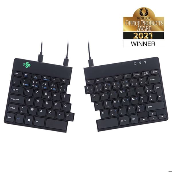 Ergonomiskt tangentbord R-Go Tools - USB - AZERTY Franska - Svart