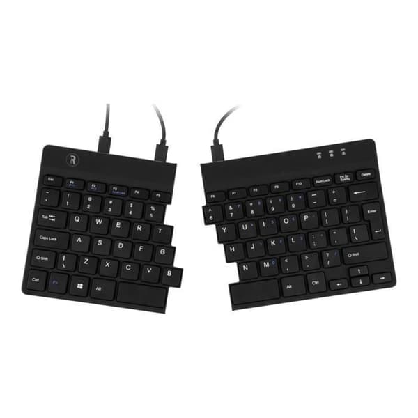 Ergonomiskt Tangentbord - R-Go - USB Tyskt - Svart - RSI Förebyggande - Trådad Svart