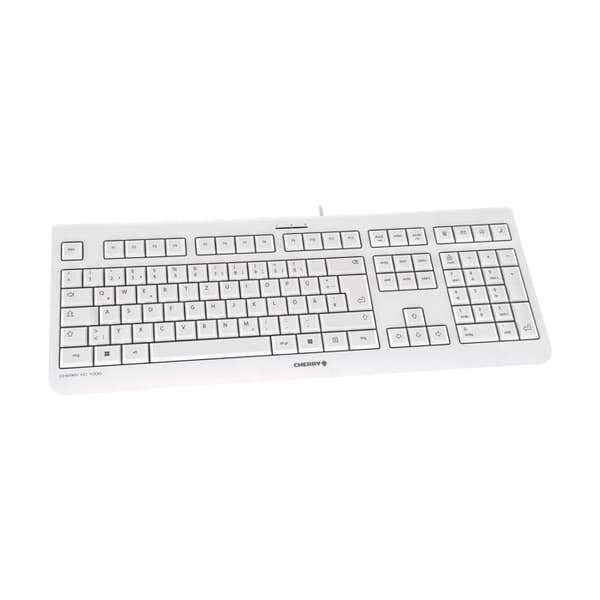 CHERRY KC 1000 Tangentbord - Kabelanslutet - AZERTY - LPK - Connection Plus &amp; Play - USB-port - Vit Grå