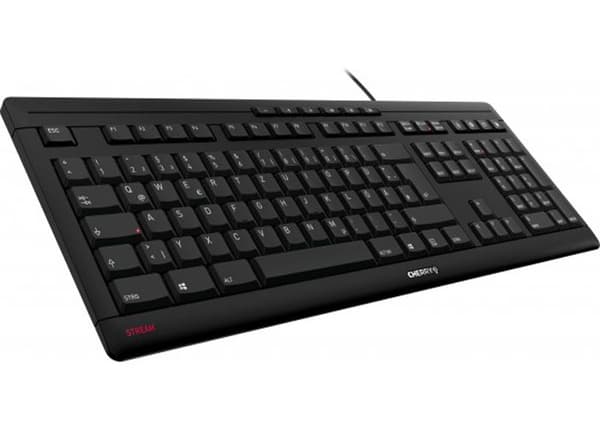 CHERRY STREAM tangentbord - USB - QWERTY US med eurosymbol - Svart