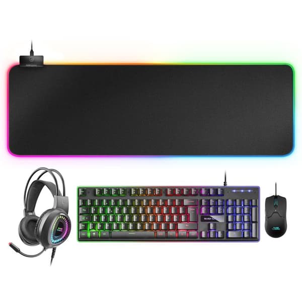 Combo av Enheter - Mars Gaming - MCPEXFR - H-MECH Tangentbord - 10K Mus - RGB Headset