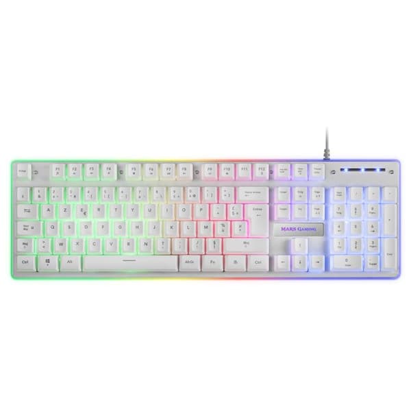 Combo Gaming - Mars Gaming - MCPXWFR - H-MECH Tangentbord - 10K Mus - XXL Vit Musmatta