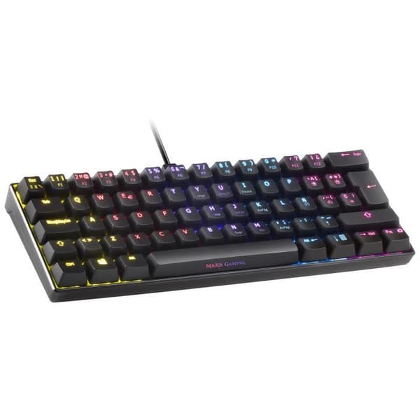 Mars Gaming MKMINI Noir - Ultrakompakt RGB Mekaniskt Tangentbord - Brun Switch Spansk Layout