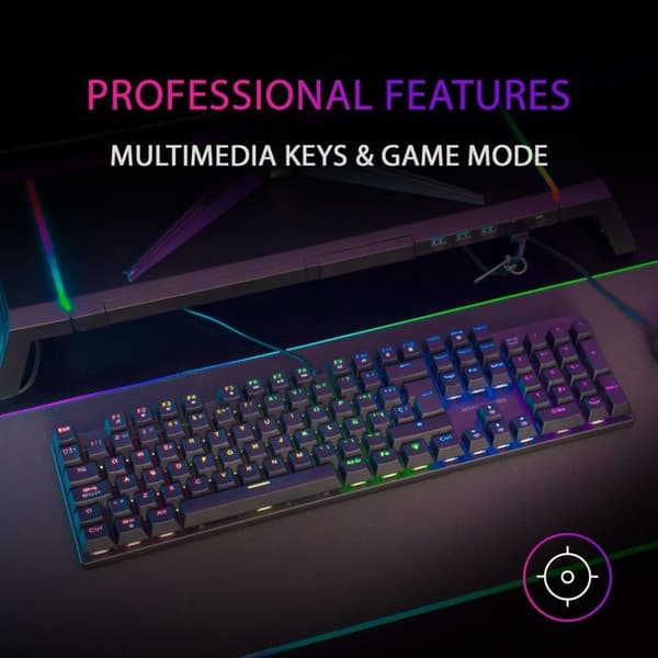 Mekaniskt spelartangentbord (brun switch) Mars Gaming MK422 RGB (svart)