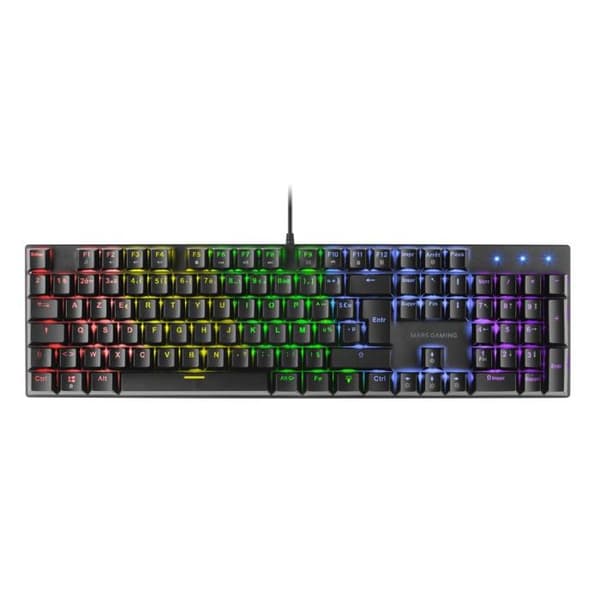Mekaniskt spelartangentbord (brun switch) Mars Gaming MK422 RGB (svart) Svart