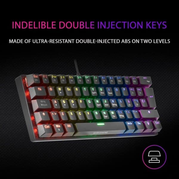 Mekaniskt spelartangentbord (brun switch) Mars Gaming MK60 RGB (svart)