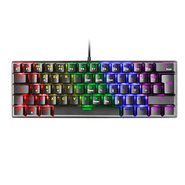 Mekaniskt spelartangentbord (brun switch) Mars Gaming MK60 RGB (svart)