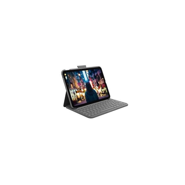 Inbyggt tangentbordsetui - LOGITECH - Slim Folio - Oxfordgrå - iPad 10:e generationen - Lätt