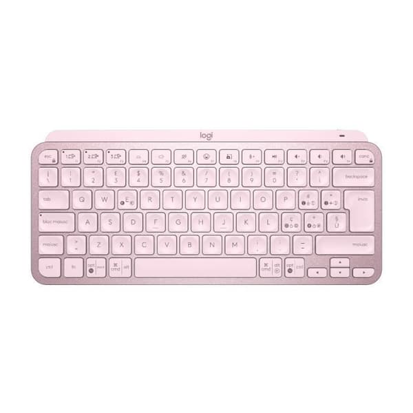 Logitech MX Keys Mini - Tangentbord - bakgrundsbelyst - Bluetooth - QWERTY - Italiensk - rosa