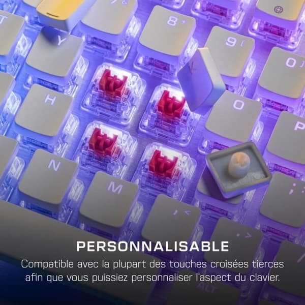 Speltangentbord - Mekaniskt - ROCCAT - Vulcan II (Linjär) - Vit - AZERTY