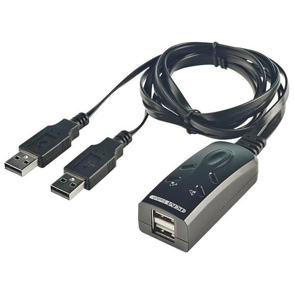 Switch KM - USB - 2 datorer - 2 USB-portar - Svart - Tangentbord- och musomkopplare Svart