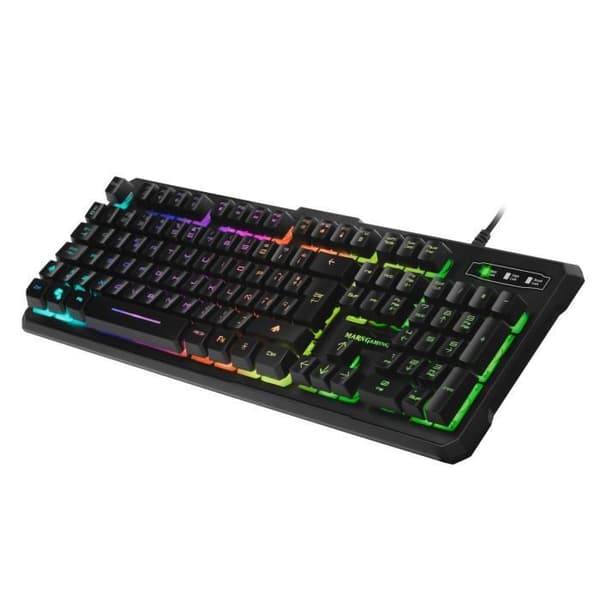 Tangentbord - Mars Gaming - MK218DE - Kabelanslutet - QWERTZ - RGB LED bakgrundsbelyst - Svart