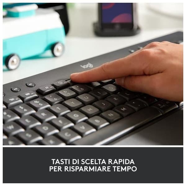 Trådlöst tangentbord - Logitech - Signature K650 - Ergonomisk - Italiensk QWERTY - Integrerat handledsstöd