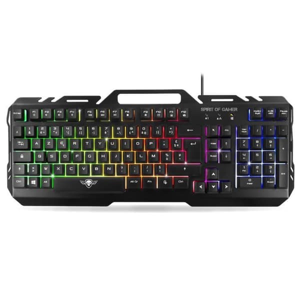SPIRIT OF GAMER – PRO-MKH5 4-i-1-spelpaket – Anti-Ghosting RGB-tangentbord / 7-knappars RGB 6400 DPI-mus / RGB-headset / Matta inkl.