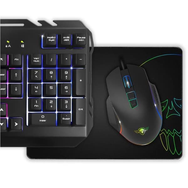 SPIRIT OF GAMER – PRO-MKH5 4-i-1-spelpaket – Anti-Ghosting RGB-tangentbord / 7-knappars RGB 6400 DPI-mus / RGB-headset / Matta inkl.