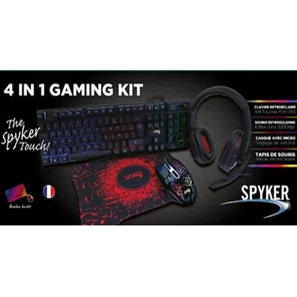 4 i 1 Gaming Pack Tangentbord-Mus-Headset-Matta