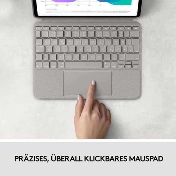 Tangentbord för surfplatta - Logitech - Combo Touch - Bakgrundsbelyst - Smart Connector - QWERTZ Tyska