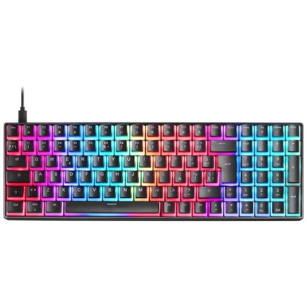 Kompakt mekaniskt tangentbord - Mars Gaming - MKULTRA - RGB 96% - Outemu SQ Röda switchar - Spanska + US Svart
