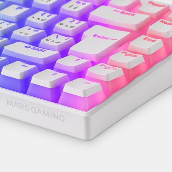 Mekaniskt trådlöst Bluetooth-tangentbord (Outemu SQ Pro Blue) Mars Gaming MK Cloud RGB (Vit)