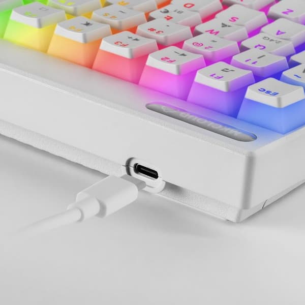 Mekaniskt trådlöst Bluetooth-tangentbord (Outemu SQ Pro Blue) Mars Gaming MK Cloud RGB (Vit) Vit
