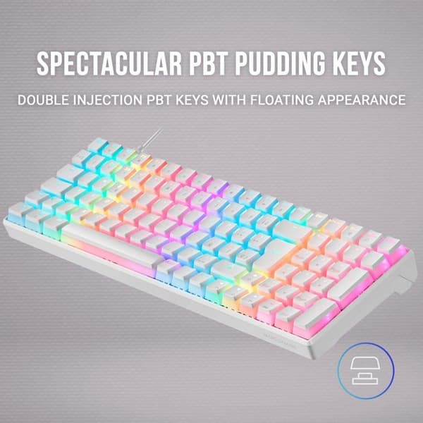 Mekaniskt tangentbord - Mars Gaming - MKULTRA - Kompakt 96% - Outemu SQ Red Switch - RGB Vit