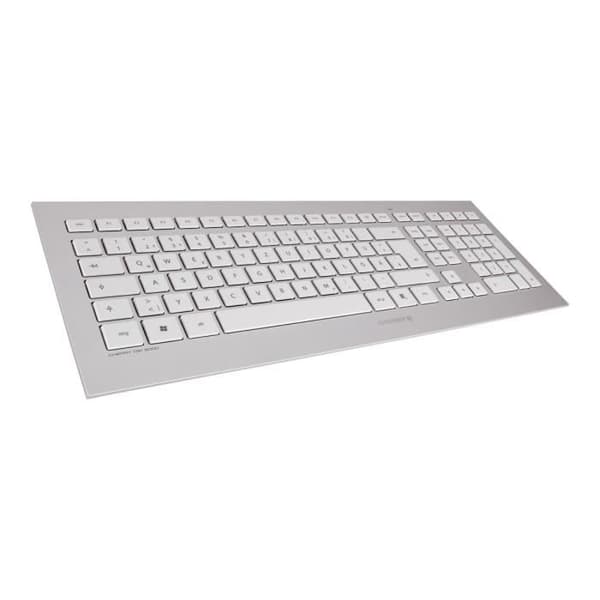 CHERRY DW 8000 trådlöst tangentbord och mus set - Schweiz - Vit, silver - Sober och elegant design