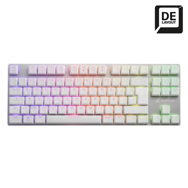Klarinett mekanisk - Sharkoon - PureWriter RVB TKL - Bakgrundsbelyst RGB - Kailh Blue - Vit