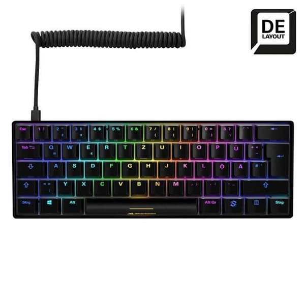 SHARKOON SKILLER SGK50 S4 TYSK QWERTZ USB TANGENTBORD SVART (4044951033