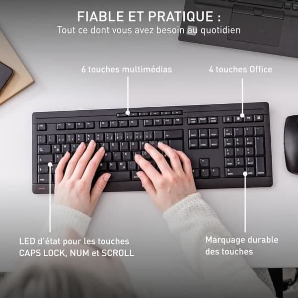 Trådlöst tangentbord och musset - CHERRY - STREAM DESKTOP - 2.4 GHz - QWERTY - Antiskid 이벤트