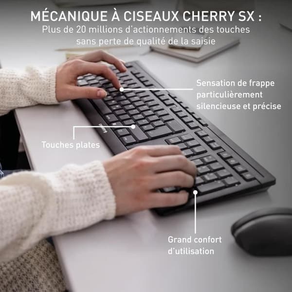 Trådlöst tangentbord och musset - CHERRY - STREAM DESKTOP - 2.4 GHz - QWERTY - Antiskid 이벤트