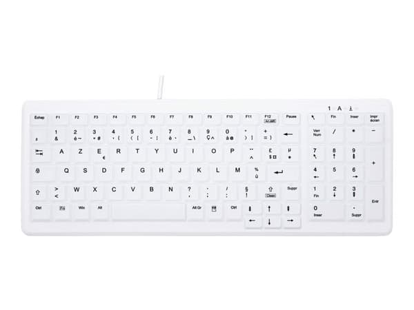 Klaviatur - CHERRY - AK-C7000F-U1-W/FR - Trådbunden - Tvättbar - USB Vit
