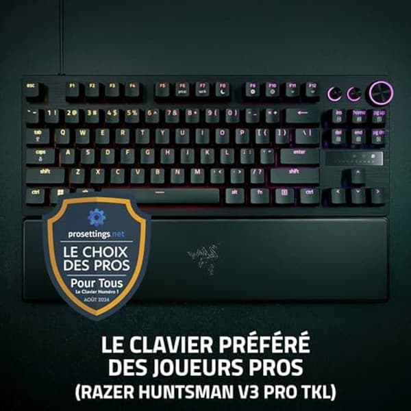 Razer Huntsman V3 Pro TKL (analoga switchar) - Tenkeyless speltangentbord - Razer Snap Tap & Quick Release (optiska switchar)