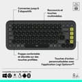 Miniatyrbild 6 av 6: Tangentbord - Trådlöst - Logitech - Pop Icon Keys - AZERTY - Grafit