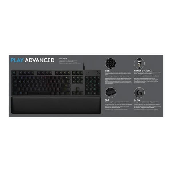 Logitech Gaming G513 Bakgrundsbelyst USB Tyska QWERTZ tangentbordsnyckel: GX Blue Carbon