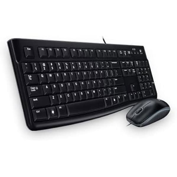 Combo Tangentbord och Mus Med Sladd - LOGITECH - MK120 - Bekväm - USB Plug And Play - Vattentålig Design