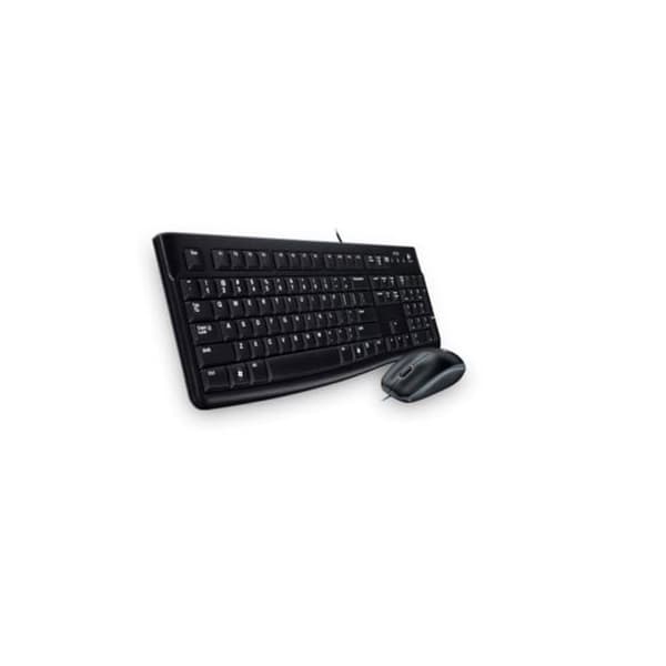 Combo Tangentbord och Mus Med Sladd - LOGITECH - MK120 - Bekväm - USB Plug And Play - Vattentålig Design