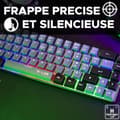 Miniatyrbild 3 av 6: Gamingtangentbord - The G-Lab - KEYZ HYDROGEN - 60 % kompakt format - Bakgrundsbelyst - Kabelansluten - Svart/grå