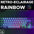 Miniatyrbild 4 av 6: Gamingtangentbord - The G-Lab - KEYZ HYDROGEN - 60 % kompakt format - Bakgrundsbelyst - Kabelansluten - Svart/grå