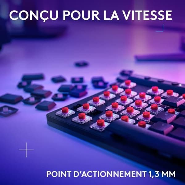 Speltangentbord - Trådlöst - Logitech G - G515 Lightspeed TKL - Linjär GL Switch - AZERTY - Svart