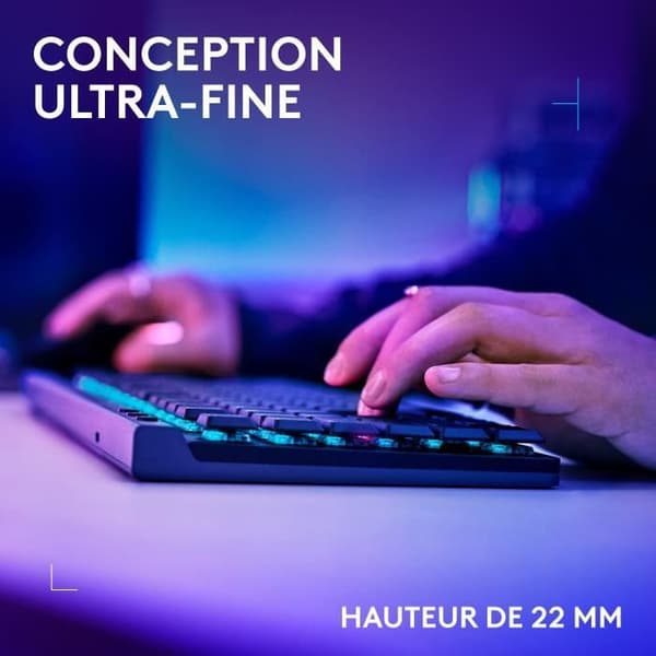 Speltangentbord - Trådlöst - Logitech G - G515 Lightspeed TKL - Linjär GL Switch - AZERTY - Svart