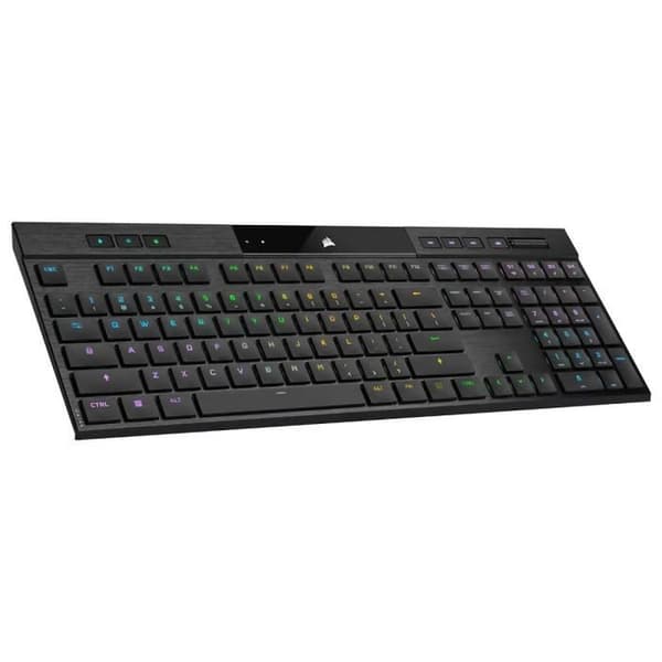 Ultratunt mekaniskt speltangentbord - AZERTY - CORSAIR - K100 AIR WIRELESS - RGB LED-bakgrundsbelysning - Svart (CH-913A01U-FR)