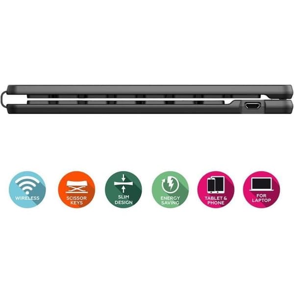 Vikbart bluetooth-tangentbord - MOBILITY - Svart - Azerty