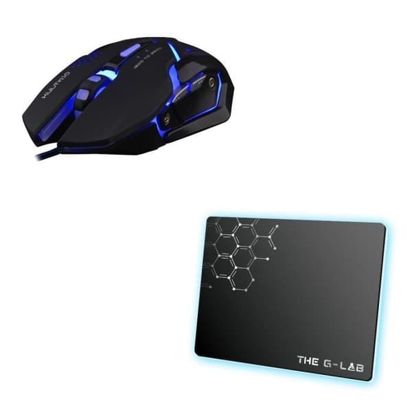 4-i-1 Gamer-pakke - G-Lab - COMBO ARGON - Kablet mus - Kablet tastatur - Kablet headset - Musemåtte