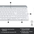 Miniatyrbillede 6 af 6: LOGITECH - MK470 Trådløst tastatur + musesæt - AZERTY - Hvid